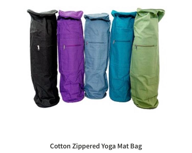 100% Cotton Zippered Yoga Mat Bag